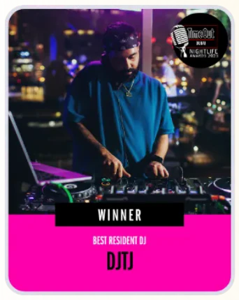 Time Out Dubai Nightlife Awards 2023 card: Winner, Best Resident DJ, DJTJ